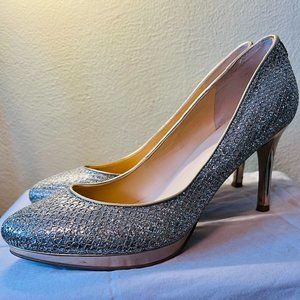 Ivanka Trump sparkling gold and silver pumps